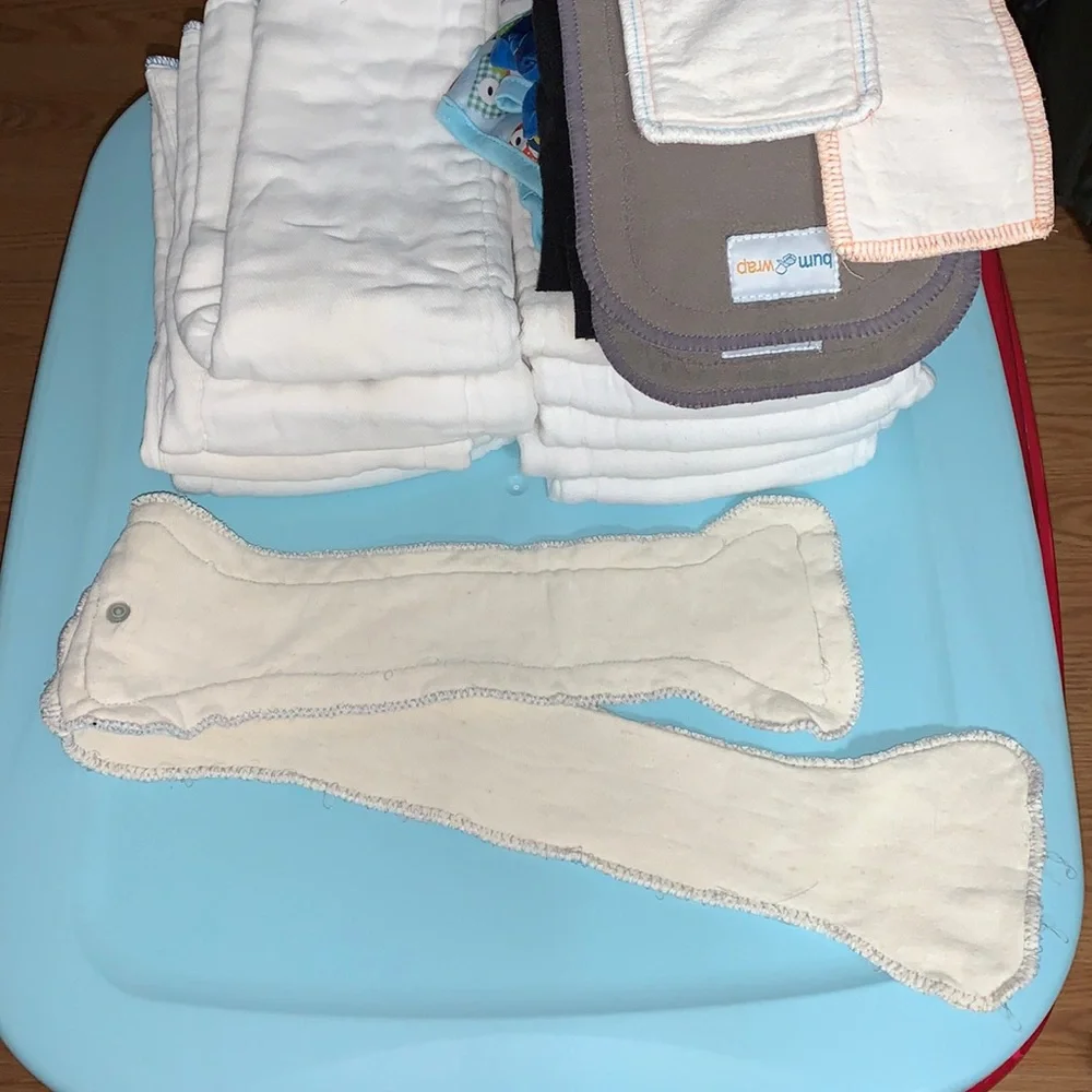 Cloth diaper covers and prefold cloth diapers. #5